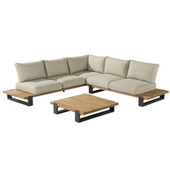 Naterial Griffin Corner Sofa Set Teak Beige