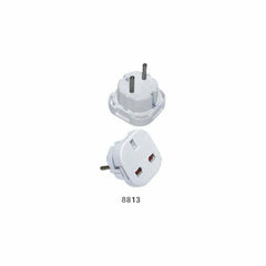 Power-On Travel Adapter, from 3 Pin British Standard to Euro Plug