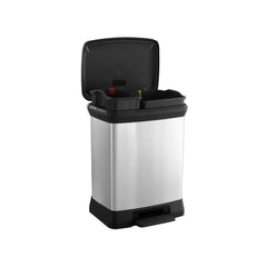 Curver Deco Bin Rectangular Duo 10L + 18L with Pedal - Silver