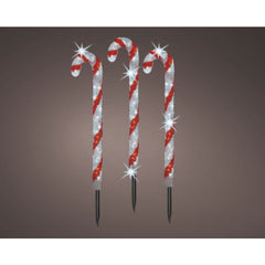 Lumineo 90 Led Acrylic Candy Canes Set of 3 - Cool White