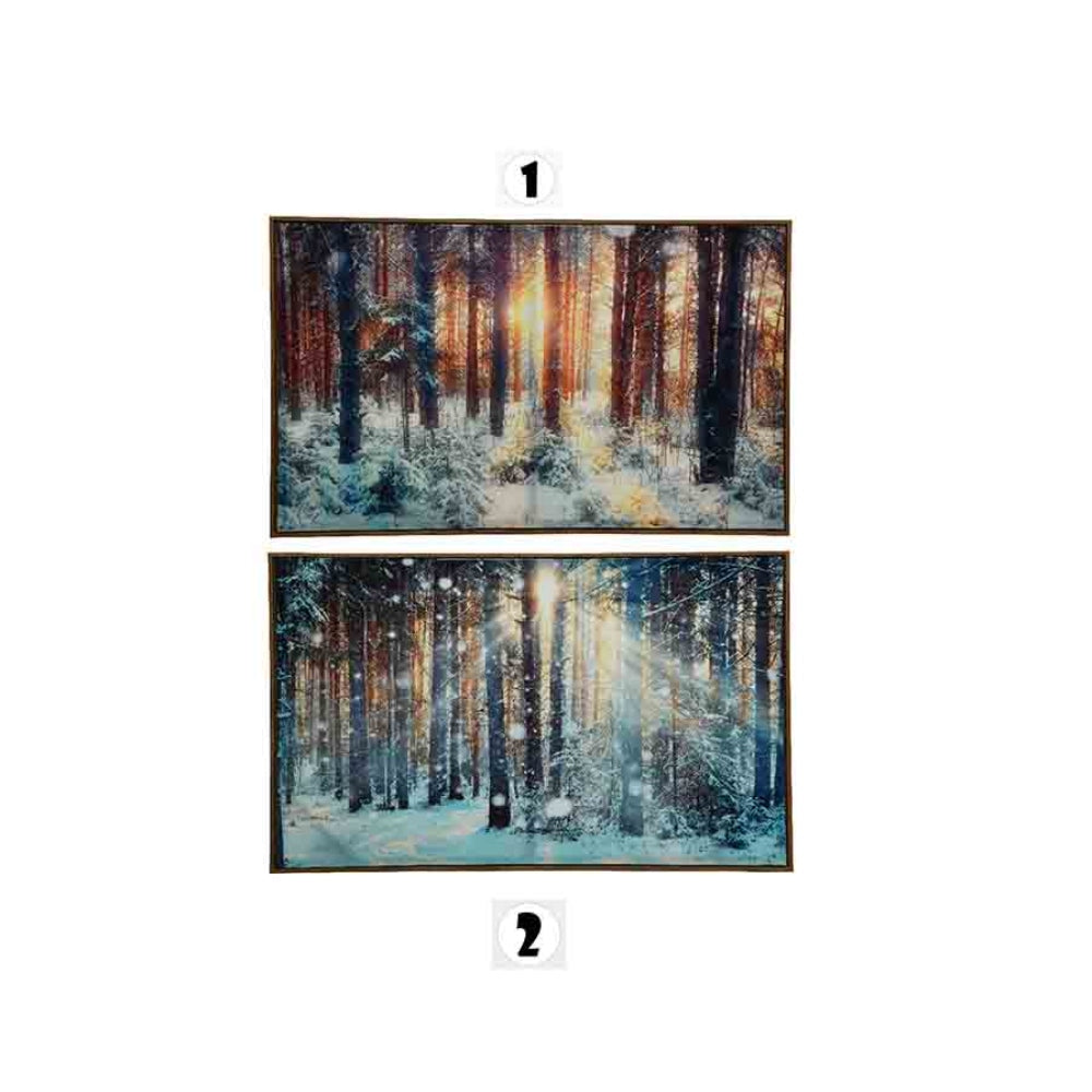 Decoris Canvas Winter Scenery with Glossy Finish - 2 Assorted