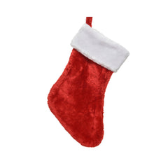 Decoris Hanging Polyester Stocking 40cm - Red