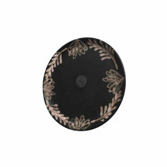 Kitchen Goods Terracotta Plate with Leaf Design - Black