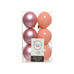 Decoris Shatterproof Baubles Box of 12 Pieces 6cm - Rose Bonbon