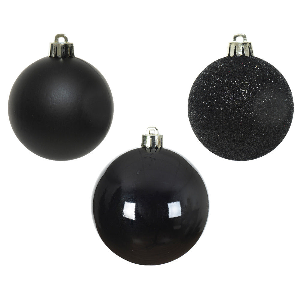 Decoris Shatterproof Baubles Box of 10 Pieces 6cm - Black