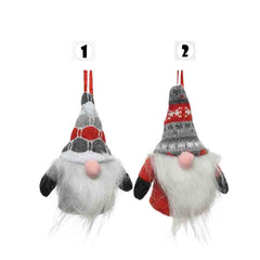 Decoris Hanging Polyester Santa Gnome 12cm - 2 Assorted