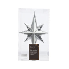 Decoris Shatterproof Peak Star Tree Topper 25.5cm with Glitter - Silver