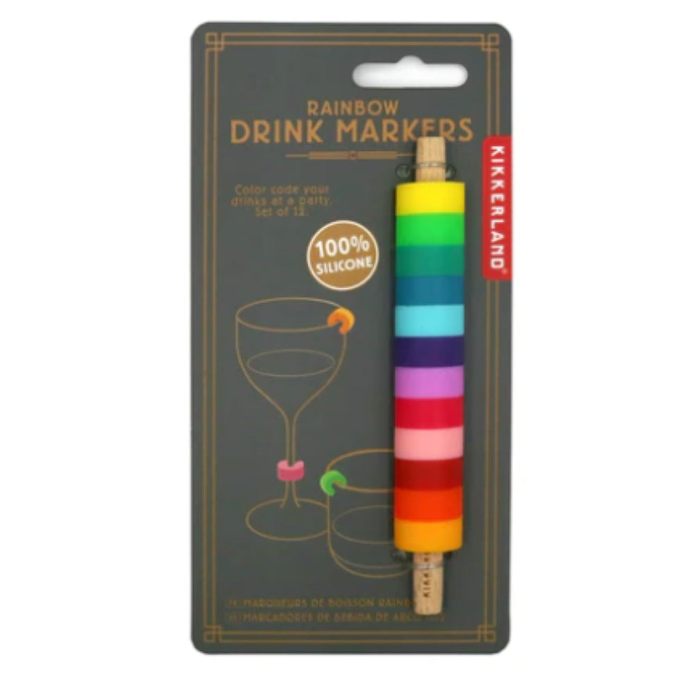 Kikkerland Rainbow Drink Markers - Multicolor