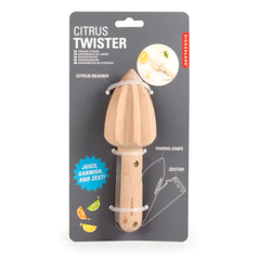 Kikkerland Wooden Citrus Twister with Blade