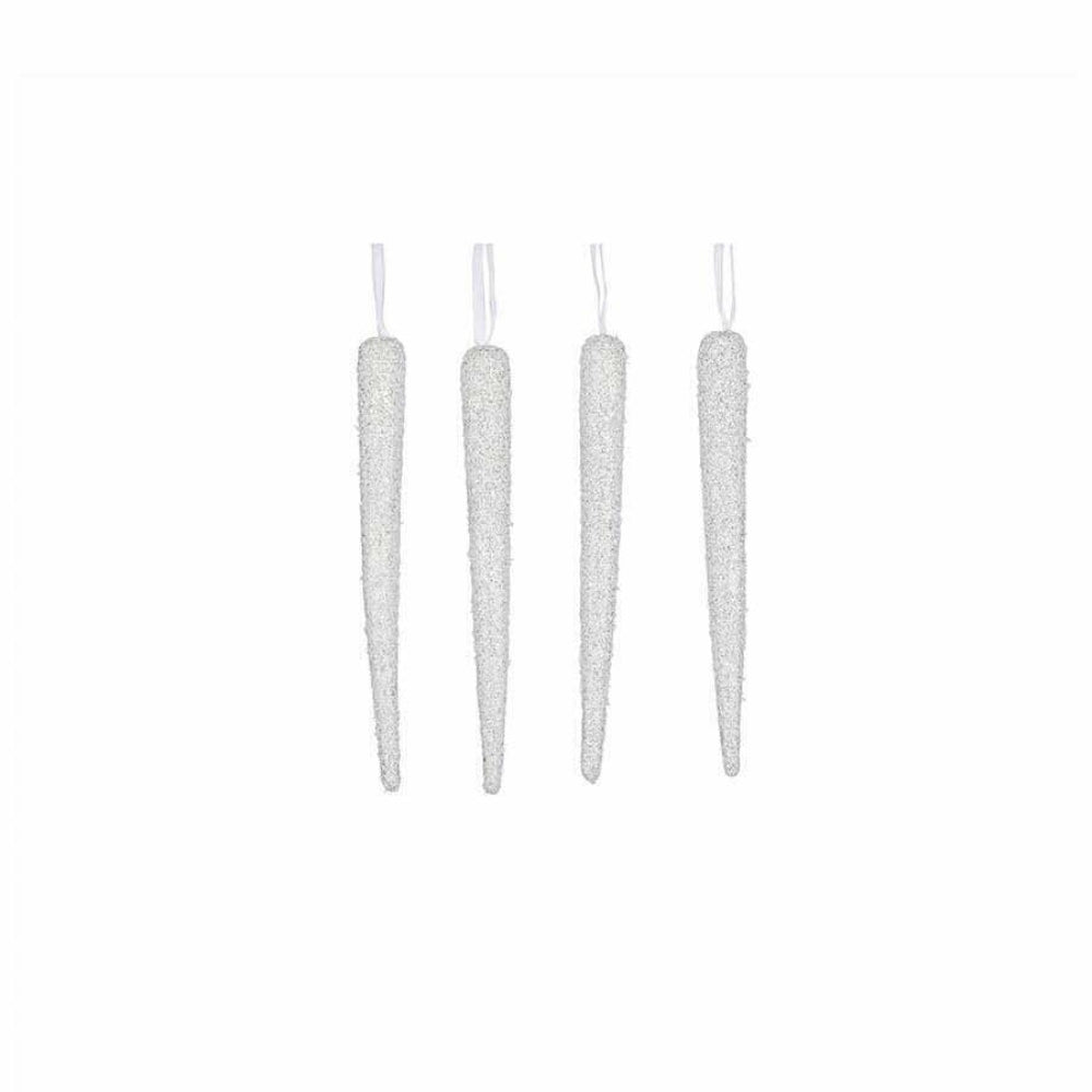 House of Seasons Hanging Icicle Ornament Set of 4 Pieces 25cm