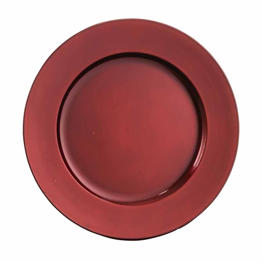 House of Seasons Mila Deco Plate 33cm - Red