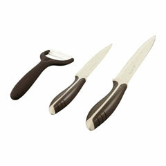 Ambition Brown Stone Knife Set of 3 Pieces with Ceramic Peeler