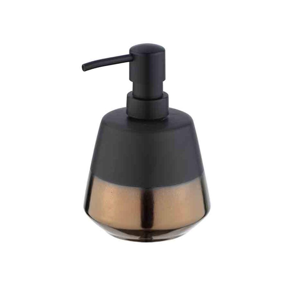Wenko Brandol Ceramic Soap Dispenser 450ml - Black/ Gold