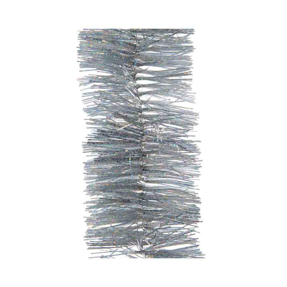 Decoris Tinsel Garland Shiny 7.5 x 270cm - Silver