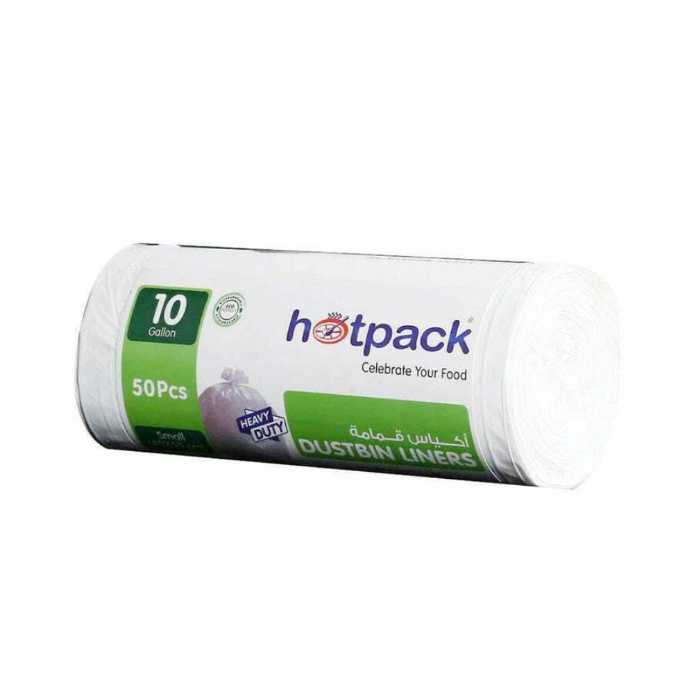 Hotpack Dustbin Liners Roll of 50 Bags  45 x 50cm - White