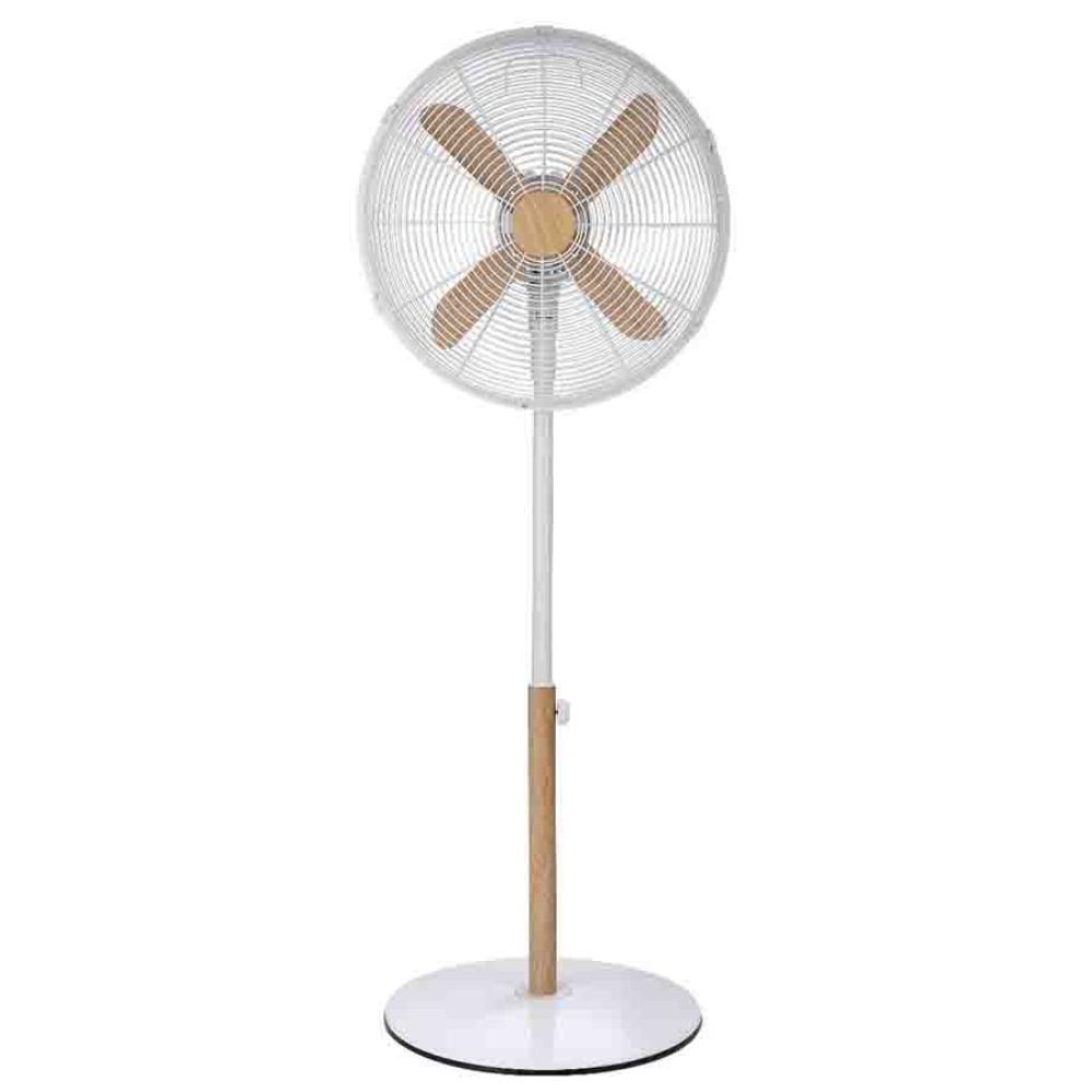 Russell Hobbs Stand Fan - White with Wood Effect