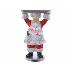 Decoris Polyresin Santa with Serving Plate 50cm