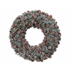 Decoris Pinecone Wreath with Berries and Glitter 30cm