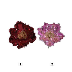 Decoris Clip-On Metallic Magnolia Flower 16cm - 2 Assorted Colours