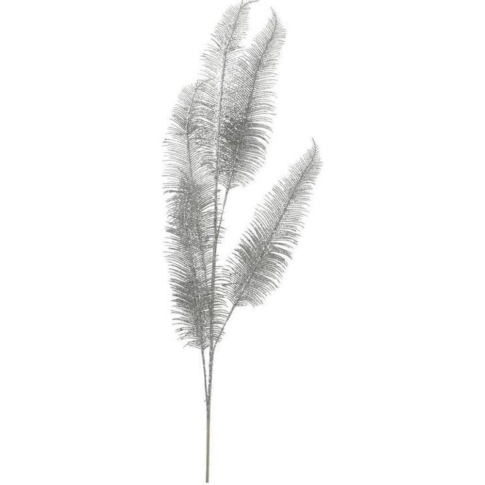 Mica Spray Feather with Glitter 85cm - Silver