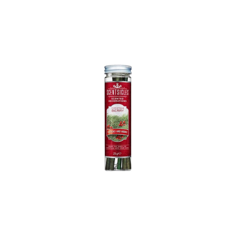 Scentsicles Scented Ornaments Tube of 6 Pieces - Christmas Berry