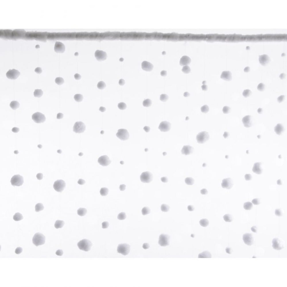 Decoris Snowball Curtain with Drops 90cm - White