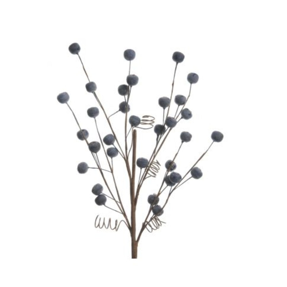 Decoris Foam Frosted Berry Branch 60cm - Blue