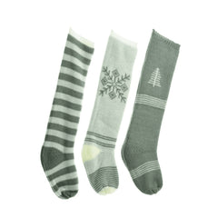 Decoris Acrylic Knitted Stocking 23.5cm - 3 Assorted Shades of Grey