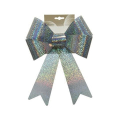 Decoris Plastic Bow with Laser Effect 49cm - Silver