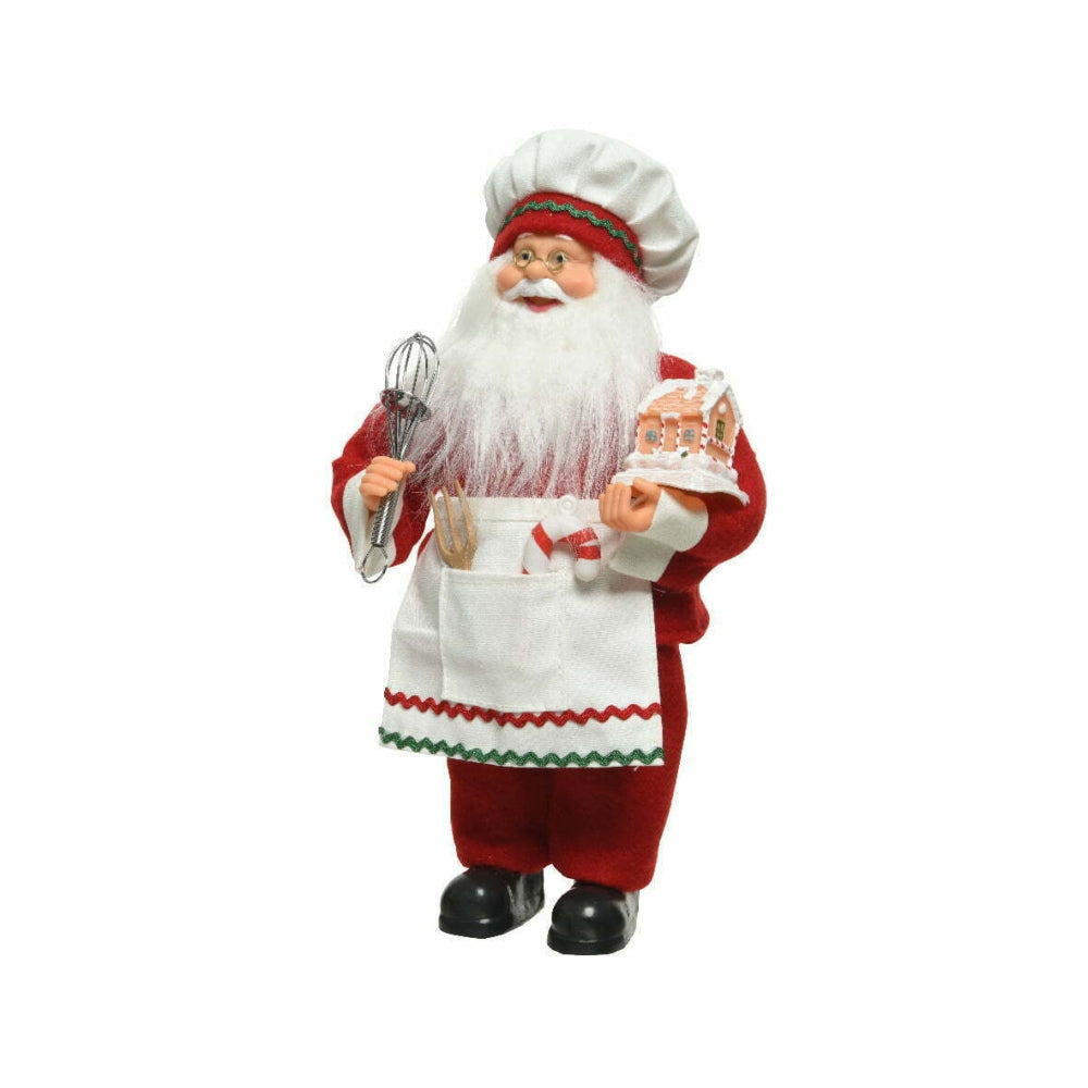 Decoris Polyester Santa Figure with Cookware 30cm