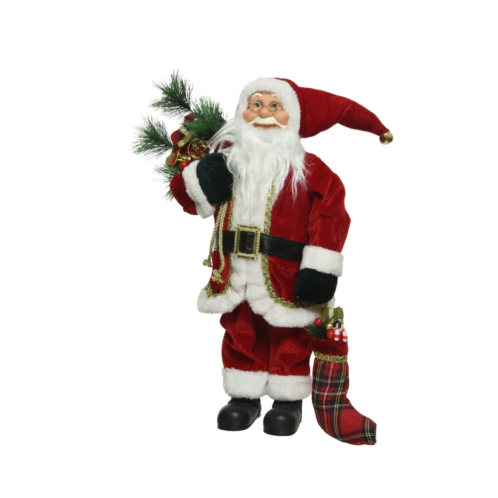 Decoris Polyester Santa Figure Classic Design 30cm