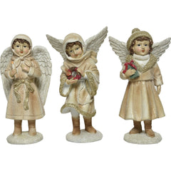 Decoris Polyresin Child Figure with Gold Glitter 18cm - 3 Assorted