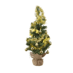 Everlands BO Mini Tree in Jutebag 60cm with Gold Decorations