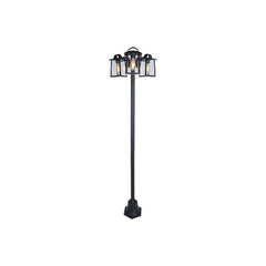 Lutec Kelsey Garden Floor Light with 3 E27 Bulb Holders - Black with Clear Glass