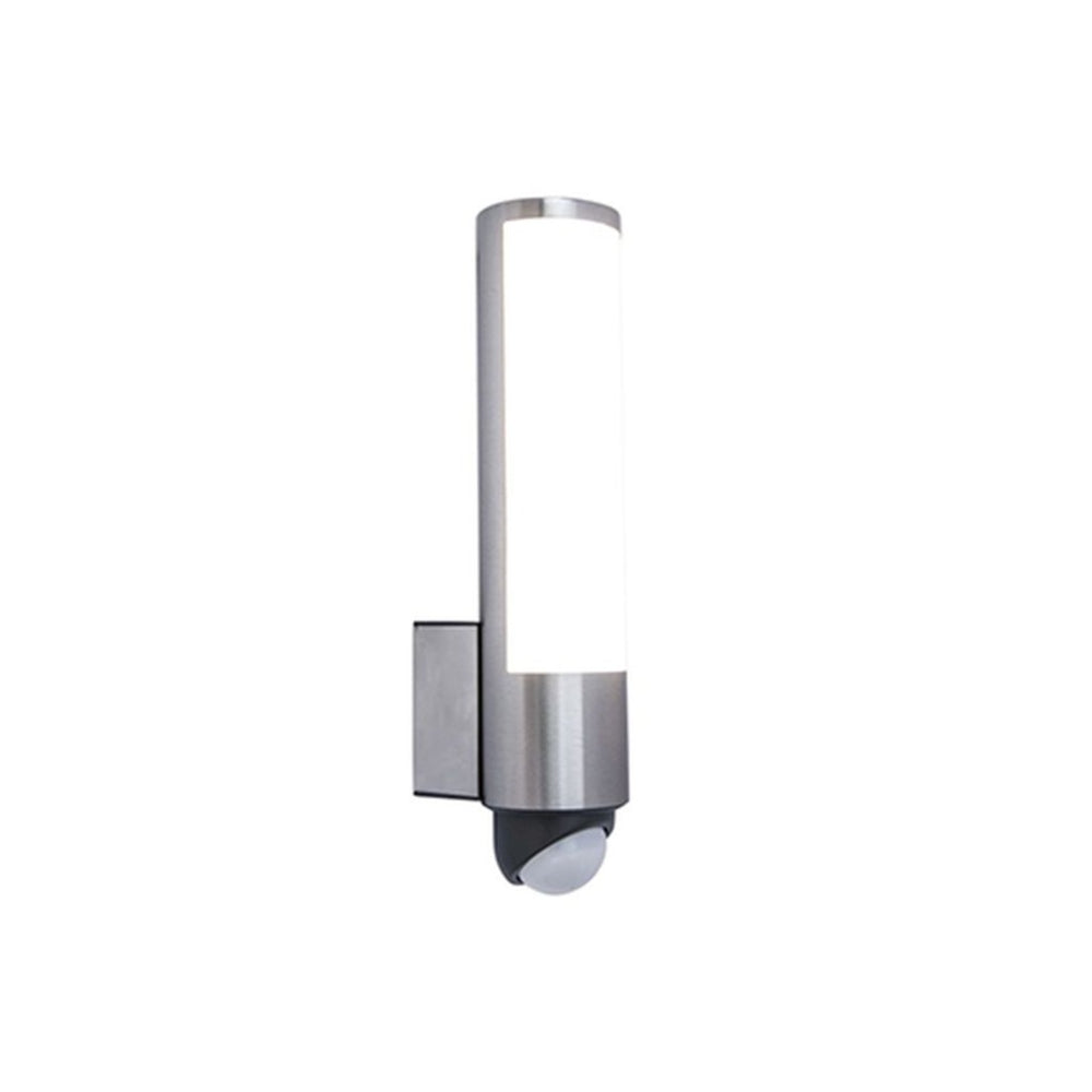 Lutec Leda Wall Light 15W with Integrated Led 3000K and Sensor - Brushed Stainless Steel