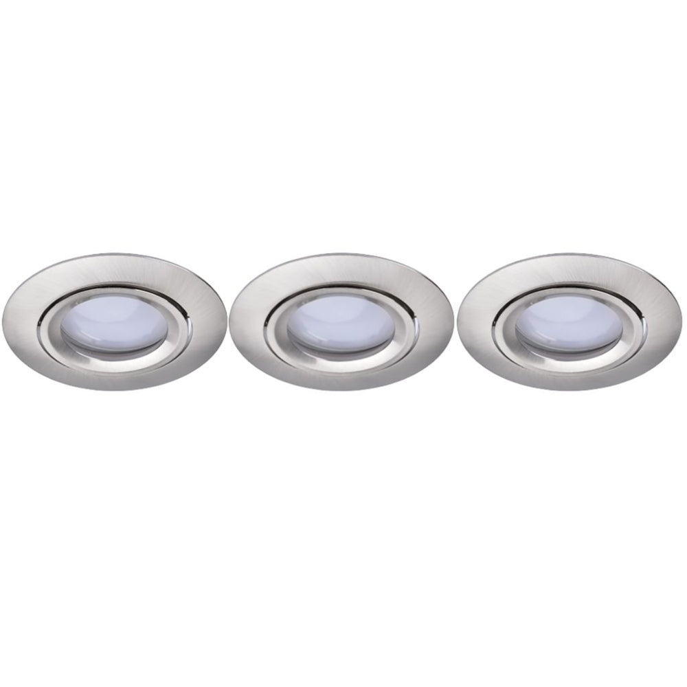 Lutec Scop Recessed Spotlight with 3 Smart GU10 Bulb - Brushed Nickel