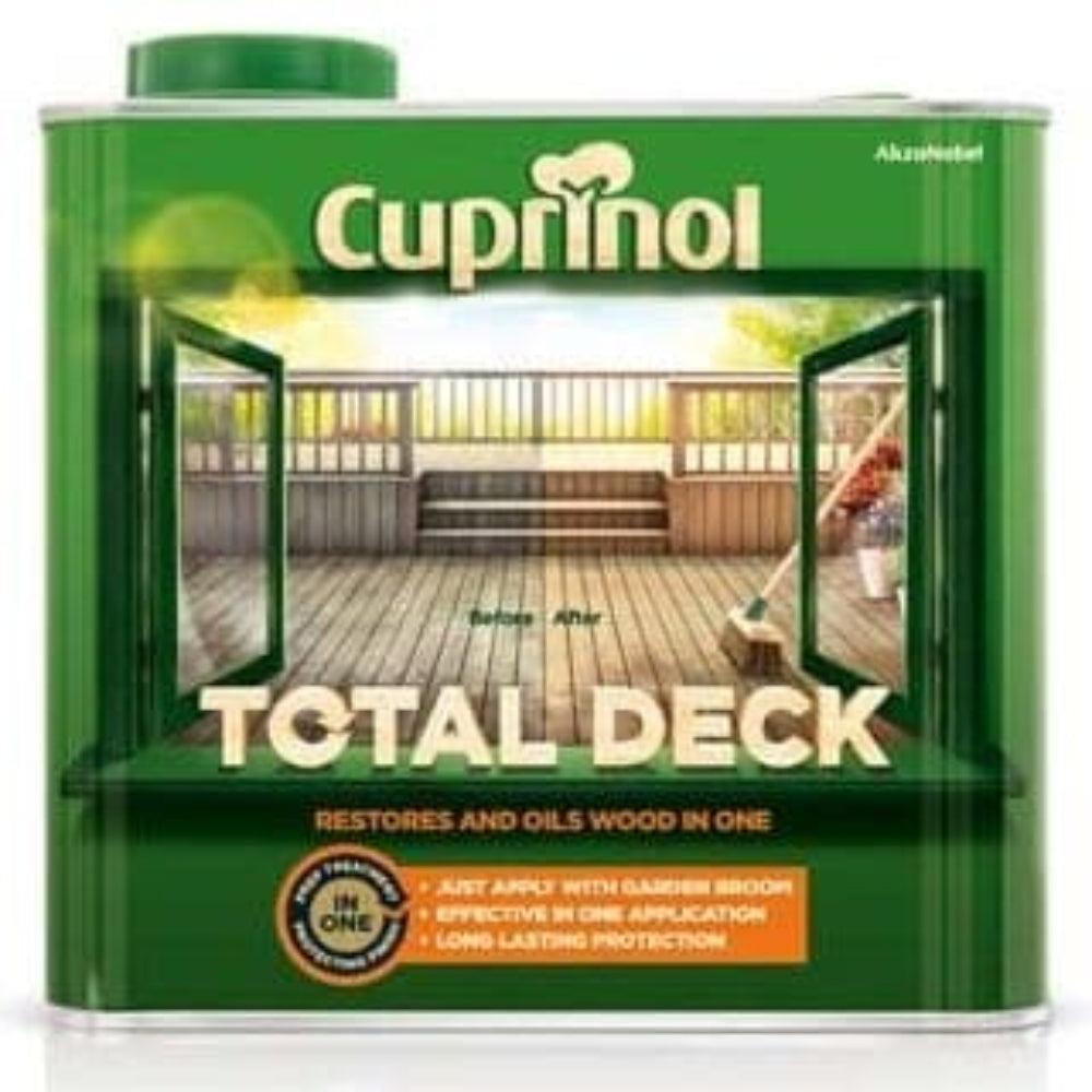 Cuprinol Total Deck 2-in-1: Restores & Oils Wood) 5L - Clear