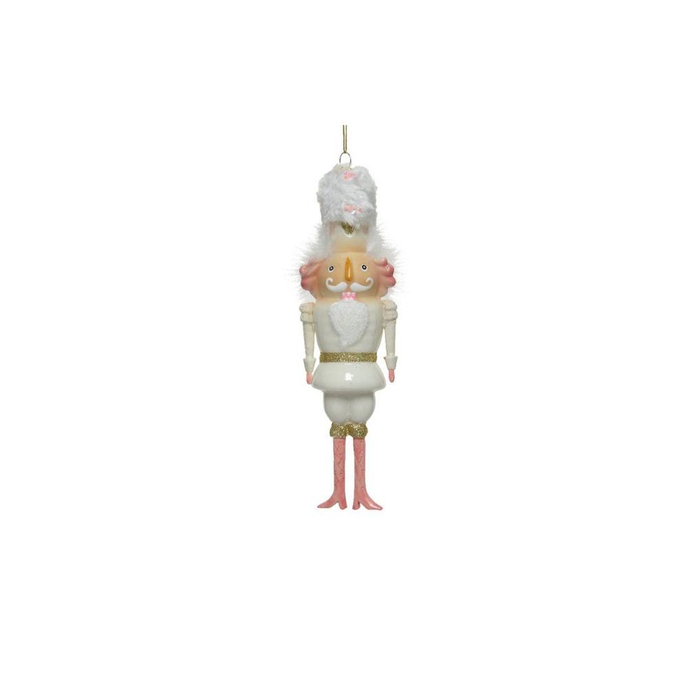 Decoris Glass Nutcracker with Glitter and Fur 21cm