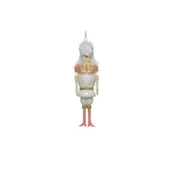 Decoris Glass Nutcracker with Glitter and Fur 21cm