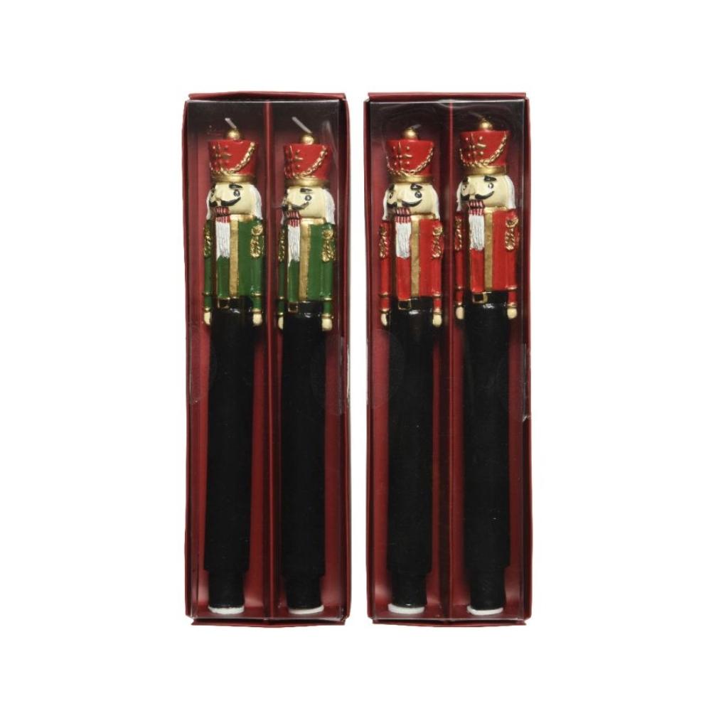 Decoris Wax Dinner Candle Set of 2 Pieces 26cm - Nutcracker