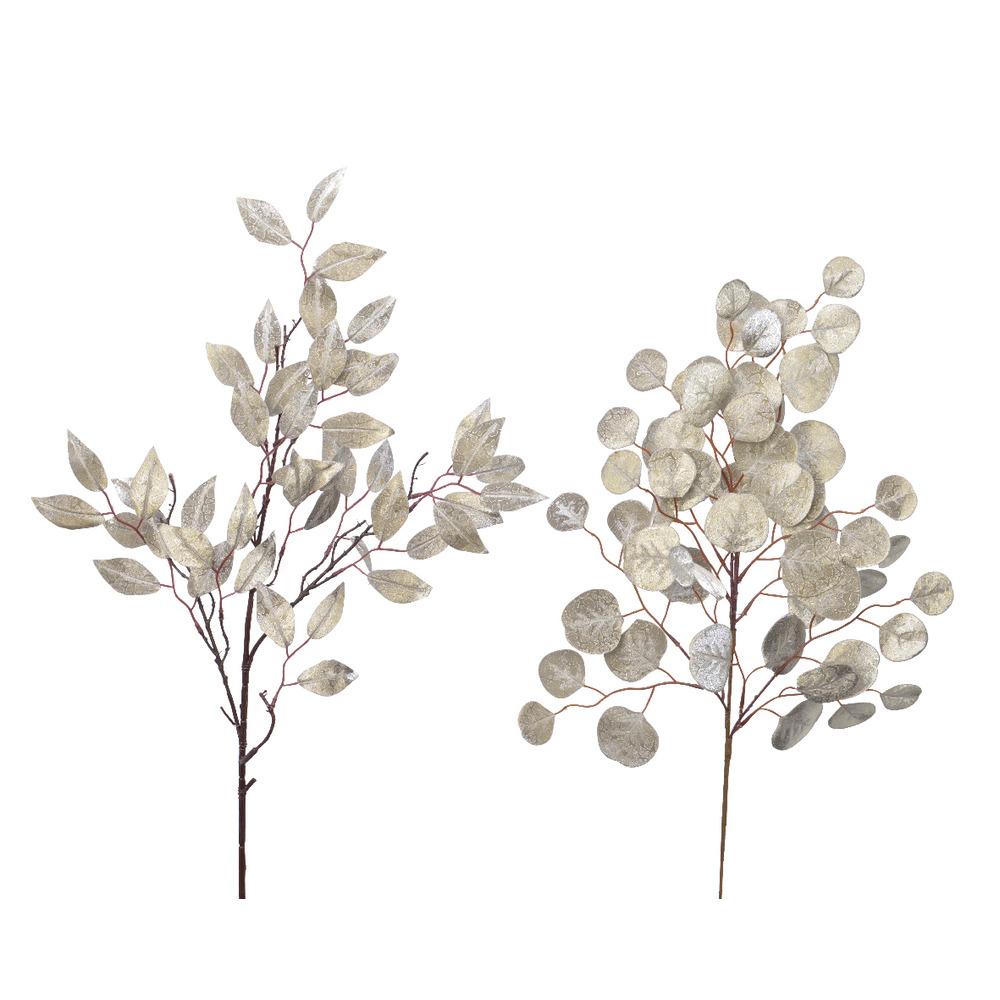 Everlands Plastic Leaf Branch 72cm - 2 Assorted