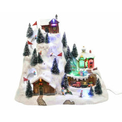 Lumineo Village Skislope Scenery with Rotating Train 27.50 x 31 x 20.50cm