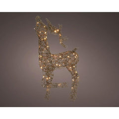 Lumineo 72 Led Wicker Deer Looking Up 95cm - Brown/Warm White