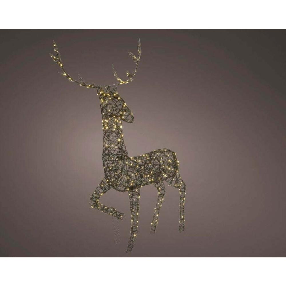 Lumineo Steady 300 Led Wicker Deer 99cm - Brown/Warm White