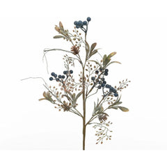 Decoris Spray Branch with Blue Foam Berries 65cm