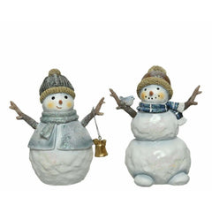 Decoris Polyresin Snowman 14cm - 2 Assorted