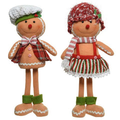 Decoris Polyester Gingerbread Man Standing 40cm - 2 Assorted