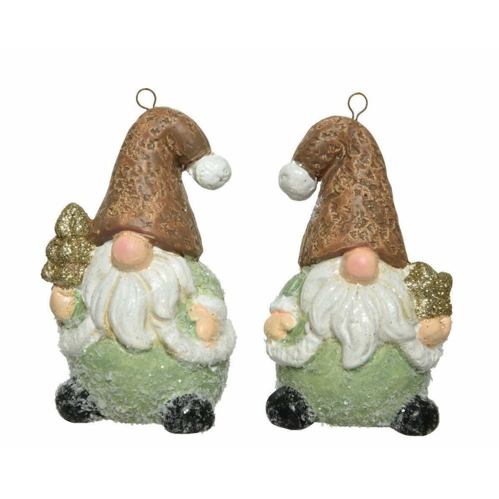 Decoris Terracotta Gnome 9cm - 2 Assorted Green