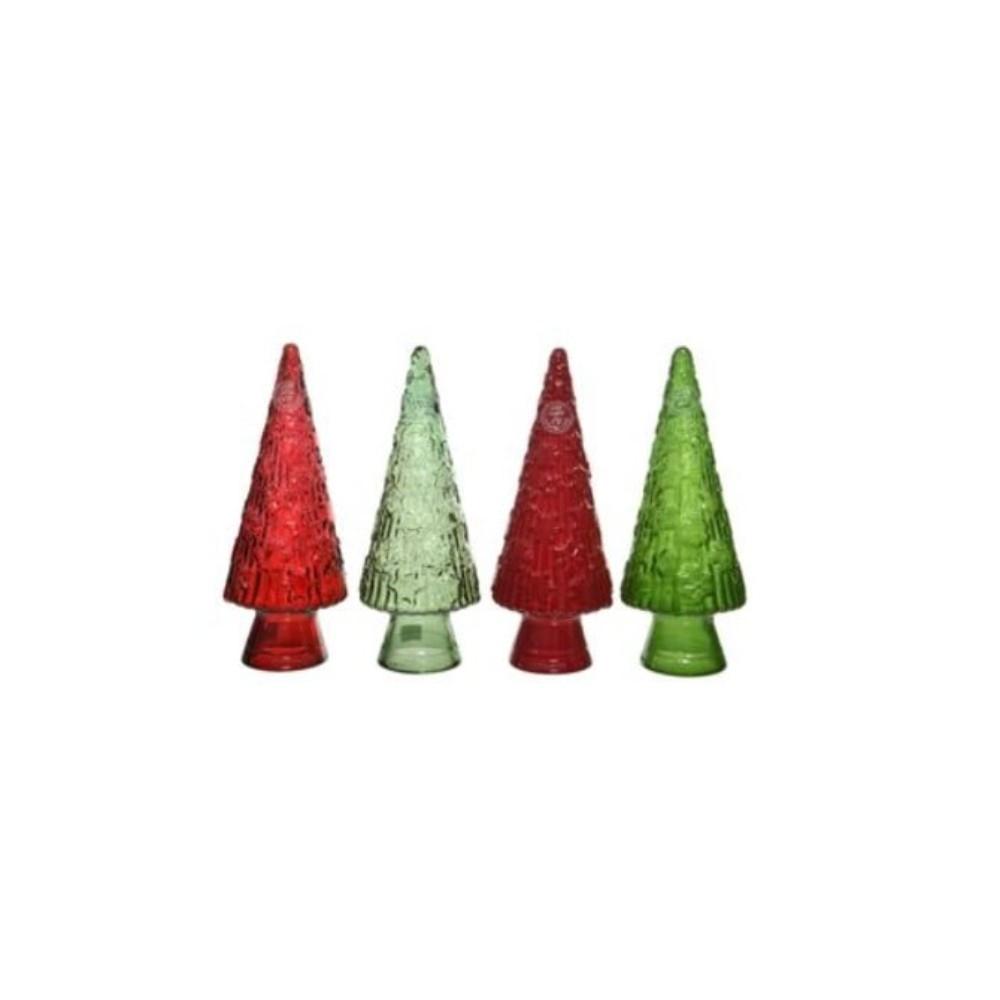 Decoris Recycled Glass Tree 34cm - 4 Assorted Colours