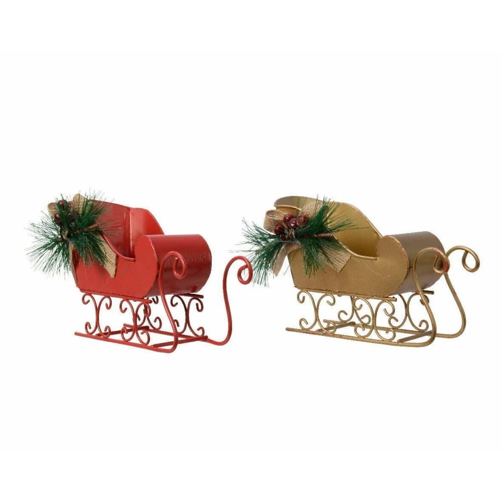 Decoris Iron Sleigh with Jute Bow 9cm